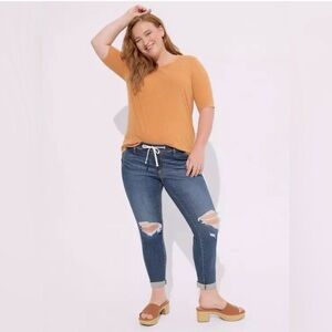 Torrid Blue Ripped Boyfriend Jeans